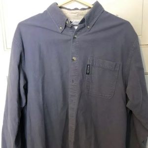 Mens Columbia Blue Thick Cotton Button Front M
